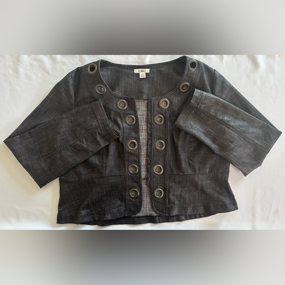 Cato Black Cropped Blazer with Ornate Buttons (743) - Picture 10 of 16